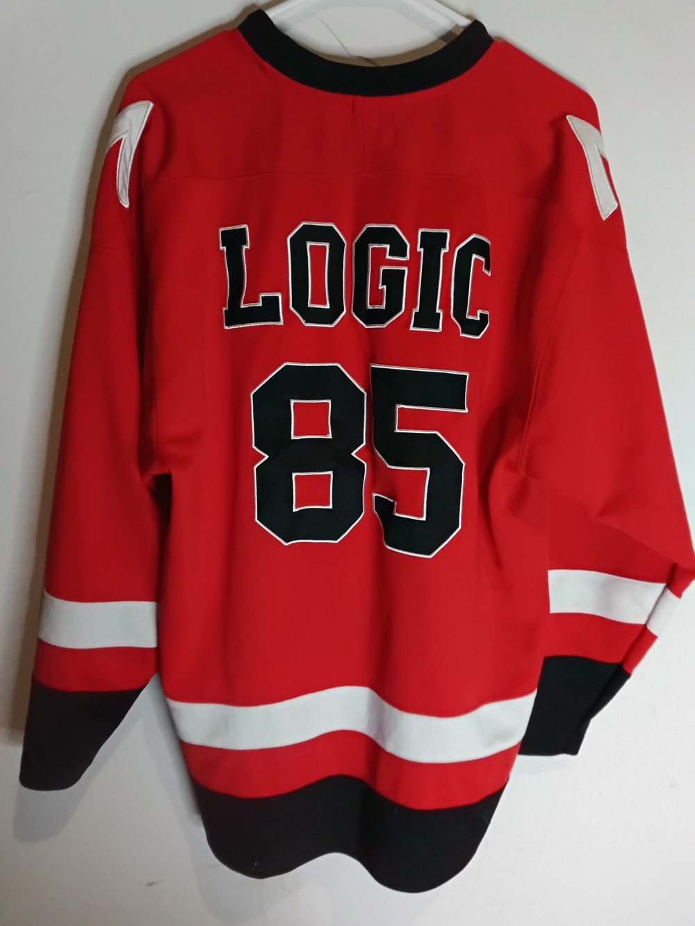 Logic "Everybody" 2017 Tour Hockey Jersey - Red Rapper Merch - Size Medium - EUC - Picture 3 of 6